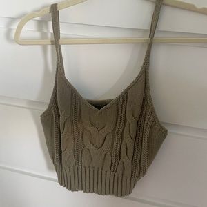 Wild Fable Olive Knit Crop Tank Top- SIZE SMALL